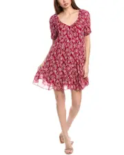 Rebecca Taylor Monarch Fleur Tiered Silk-Blend Mini Dress