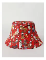 [Kenji] Reversible Xmas Bucket Hat Red
