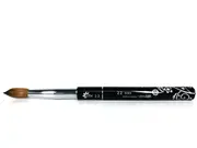 Nitro 100% Kolinsky Acrylic Nail Art Brush Powder Metal Handle #22 Black