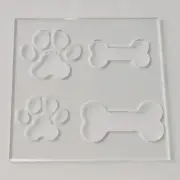 4-In-1 Dog Bone & Paw Router Template 1/4'' Thick Woodworking DIY Tool
