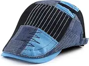 [HIQIU] Flat Cap Men's Flat Cap Barret Cap, Peaked Cap Men's Patchwork Beret Hat Gatsby Newsboy Cap Golfer Hat
