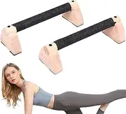 Push Up Bars - Adjustable Push Up Handles | Premium Parallettes Bars Set Of 2 With Comfortable Wood Grips, Home Fitness Equipment For Calisthenics, Cross Training & Muscle Building,Portable Pushbar