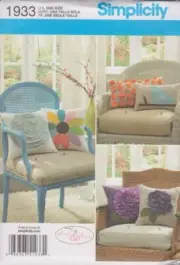 Simplicity Harper & Henny Pattern 1933 Decorative Throw Pillows with Variations