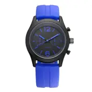 Fashion Watch Geneva Silicone Strap Aloy Case Unisex Qrtz Movement Blue Watch