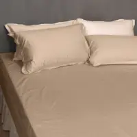 在飛比找momo購物網優惠-【LITA 麗塔寢飾】60支精梳棉 素色 枕套床包組 特調系