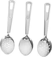 Mikinona 3-Piece Stainless Steel Rice Scoop Spoon Set Reusable Cutlery for Picnic Buffet Serving Utensils Silverware for Restaurant Kitchenware