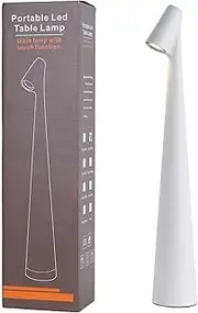 Hebangya Cordless Small Table Lamps,3 Levels Brightness Portable Desk Lamp,Rechargeable Battery Lights for Outdoor, Restaurant, Bedside, Baby Night Light,Gifts(White)