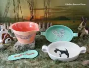 ANTHROPOLOGIE PAINTED PUP KITCHENWARE -NIB- A TAIL OF WHIMSY FOR YOUR TABLETOP!