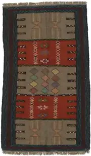 Vintage Style Sumak Herati Oriental Rug Tribal Design Flat-Weave Carpet 3X6 ft