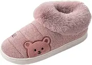 [Generic] Bedroom Slippers Men Memory Foam Ladies Home Cute Baotou Warm Cotton Slippers Winter Home Cotton Slippers Fashion Cute Printed Warm Slippers Casual Home Shoes Mens House Shoes Size 8 (Pink-A, 40-41)