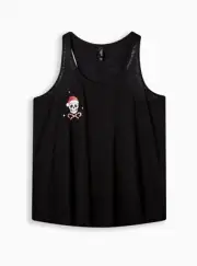 Torrid Slub Sleeveless Racerback Sleep Tank Black Plus Size 4 4X 26 #H09371