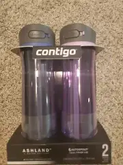 Contigo 24oz Ashland Tritan Plastic Water Bottle 2pk Blue Corn/Lavender