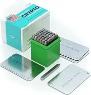 vilo 4 Stainless Steel Plates + Punch Set, 24 Crypto seed phrase storage, Crypto Cold Storage Seed Backup, Compatible with All BIP39, Ledger Nano, Trezor, KeepKey, Coldcard.