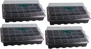 MERRYHAPY 4 Sets 24 Cells Plant Germination Tray Sprout Tray for Indoor Plants Hydroponic with Lids Easy to Use Breathable Design