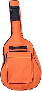 LRXIYODE Oxford Cloth Guitar Bag Folk Acoustic Backpack with Double Straps Front Pocket and Decompressed Back Pad for Comfortable Carrying Orange