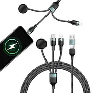 Cable for Apple Watch Charger, 3 in 2 for Apple Charger, Multi Charging Cable Compatible with iWatch Ultra/SE/10/9/8/7/6/5/4/3/2/1 & iPhone 16/15/14/13/12/11 & Samsung, 100W Fast Charging Cable(1pcs)
