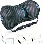 AgoKud Lumbar Pillow, Lumbar Support Pillow for Car and Office Chair, Memory Foam Back Support Pillow for Lower Back Pain Relief, Lumbar Support for Car, Sleeping, Rest, Travel