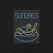 Sundaes Sign for Business Displays | LED Flex Neon | 31"W x 24"H x 1"D
