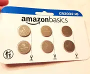 New Amazon Basics 6 Pack of Batteries, CR2032 - In Original Packaging