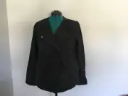 NWT Ann Taylor Black textured snap front fold collar lined jacket L