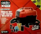 OZITO 18V CORDLESS WET & DRY VAC VACUUM / INFLATOR KIT & 3AH BATTERY & CHARGER