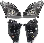 Headlight Lamp Compatible With Suzuki Swift Hatchback RS415 RS416 2005 2006 2007 2008 2009 2010 Right Driver And Left Passenger Side Black Headlamp Front Lights