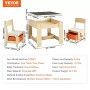 Kids Wooden Table and Chair Set with Storage Space for Playtime Activities