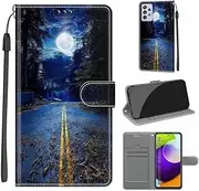 [SATURCASE] Case for Samsung Galaxy A52 / A52S 5G, Beautiful PU Leather Flip Magnet Wallet Stand Card Slots Hand Strap Protective Cover for Samsung Galaxy A52 / A52S 5G (DY-27)