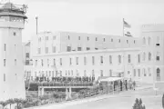 San Quentin CA Forty five somber witnesses are led from San Que- 1962 Old Photo