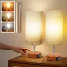 Dimmable Touch Lamps Set of 2, Small Stepless Dimming Table Lamps with 3 Colo...