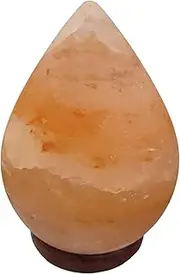 Himalayan Salt Lamp 2.5 Kg – Tear Drop Shape Rock Salt Lamp, Handcrafted 100% Natural Pink Night Light with Wooden Base