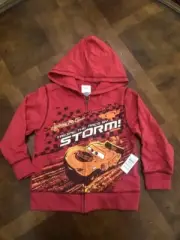 Disney Cars Lightning McQueen Red Hooded Jacket Taking the Race Toddler 4T XS 4