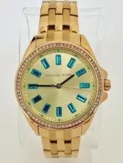 Brand New MK7366 Pilot Pave Green Gold Tone 36mm Women's Watch