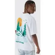 Mens White Tall Colorado Back Printed Oversized T-Shirt