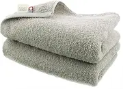Imabari Factory Imabari Towel Certified Slim Bath Towel, Made in Japan, Light Gray, Approx. 13.4 x 43.3 inches (34 x 110 cm), Set of 2