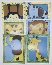 Nursery Art by Little Pig Studios Set of 6 Photo Art Prints Jungle Animals