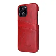 For iPhone 13 Pro Case Deluxe Leather Wallet Back Shell Slim Cover Red