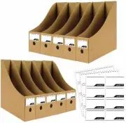 12 Pack Brown Cardboard Magazine Holder Premium Magazine File Holder Magazine