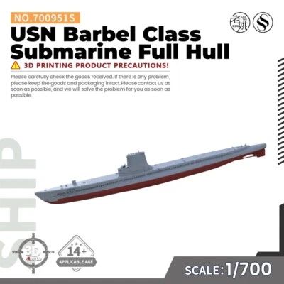 1/700 Military Model Kit USN Barbel Class Submarine Full Hull