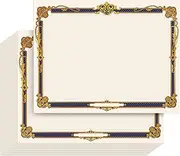 Paper Master Award Certificate Paper, 50 Count Gold Foil Blank Certificate Paper Sheets, Laser and Inkjet Printer Friendly,8.5 x 11 inches