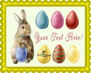 Easter Rabbit and Eggs - Edible Cake Topper or Cupcake Topper
