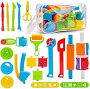 Dough Tools Set for Kids, Various Plastic Animal Molds, Rolling Pins, for Creative Dough Cutting,21PCS