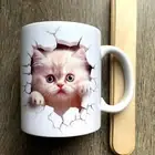 3D Kitten Ceramic Mug, Handmade 11oz Coffee Mug, Factory Seconds