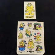 Vintage 80’s Kent Toys MOODIES “I’m Happy” Prism Stickers