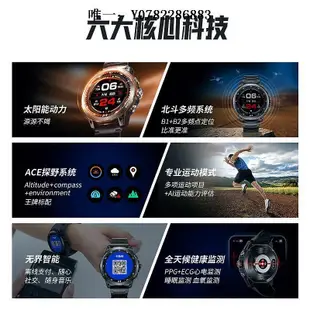 手錶【新品】北斗手表syntime3 Pro太陽能運動多功能跑步音樂鈦合金男機械手錶