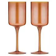 2pc Tempa Verity Crystal Clear Wine Glass Home Barware Drinking Stemware Amber