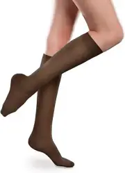 Therafirm Sheer Ease Knee Highs 20-30mmHg Cocoa, Small Long