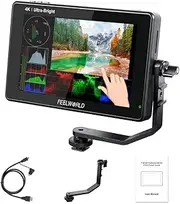 Feelworld LUT7S 7 Inch 2200nit Ultra Bright 3D Lut Touch Screen DSLR Camera Field Monitor 1920x1200 IPS 4K HDMI 3G SDI DC Output Waveform Light Sensor, LUT7S-EU
