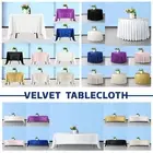 NEW Crushed Velvet Fabric Tablecloths Covers Rectangle Round Square Table covers