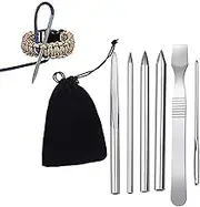 Pack of 6 Paracord Needles, Splicing Needles, Stainless Steel Paracord Needles, Paracord Sewing Needles, Paracord Accessories, Paracord Lacing Stitch Needle, Paracord Set, Paracord Smoothing Tool for